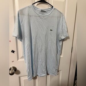 Lacoste Mens Pima Cotton Regular Fit T-Shirt Light Blue TH6709 Size US M FR‎ 4